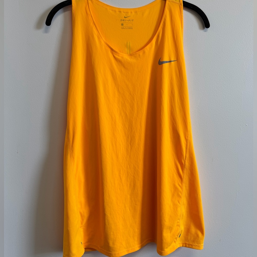 Nike Dri-Fit Yellow Running stank Top Size Large Athletic Sleeveless